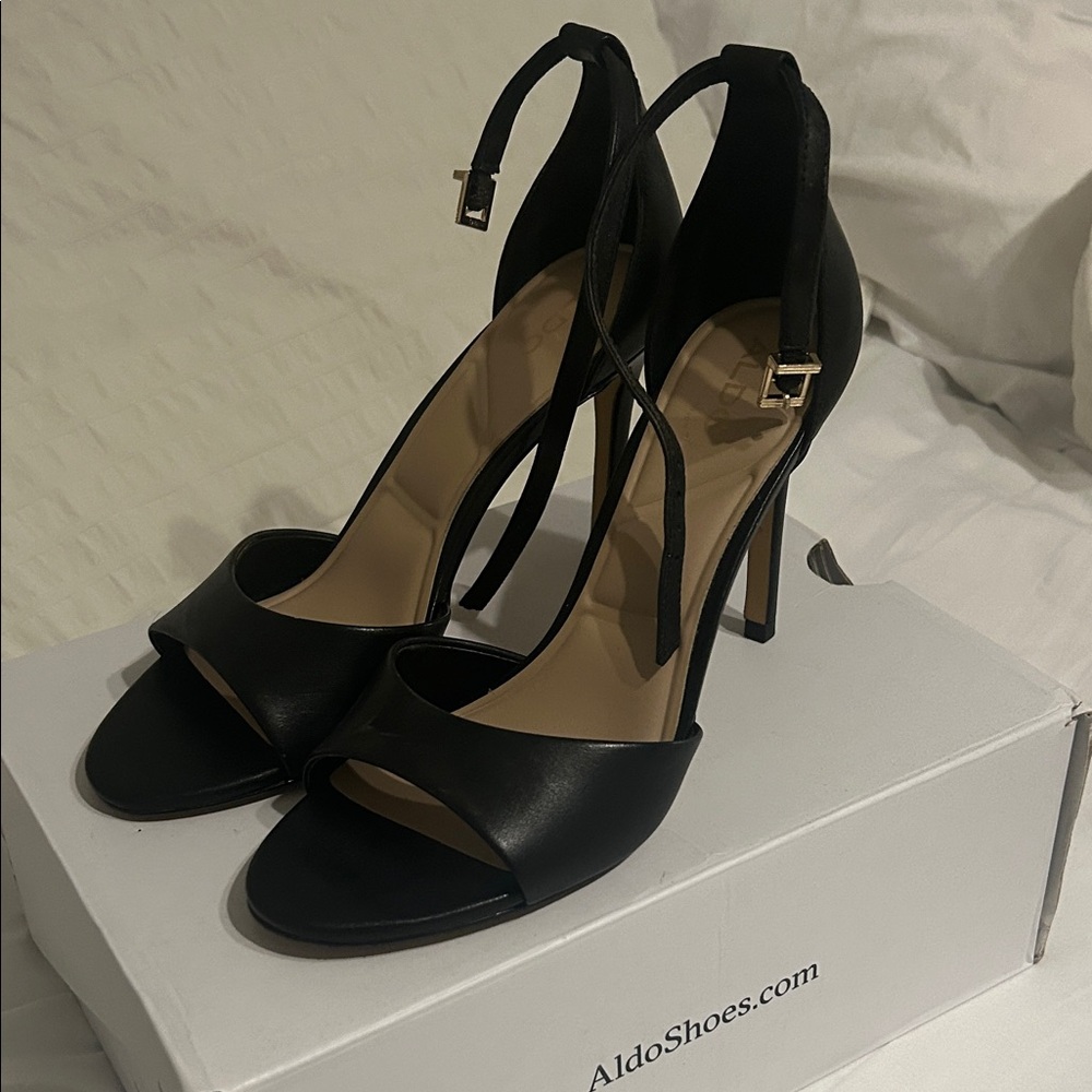 Aldo Elegant Black Strappy Heels
